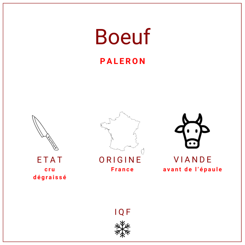 Paleron d'épaule de b?uf certifié VBF surgelé