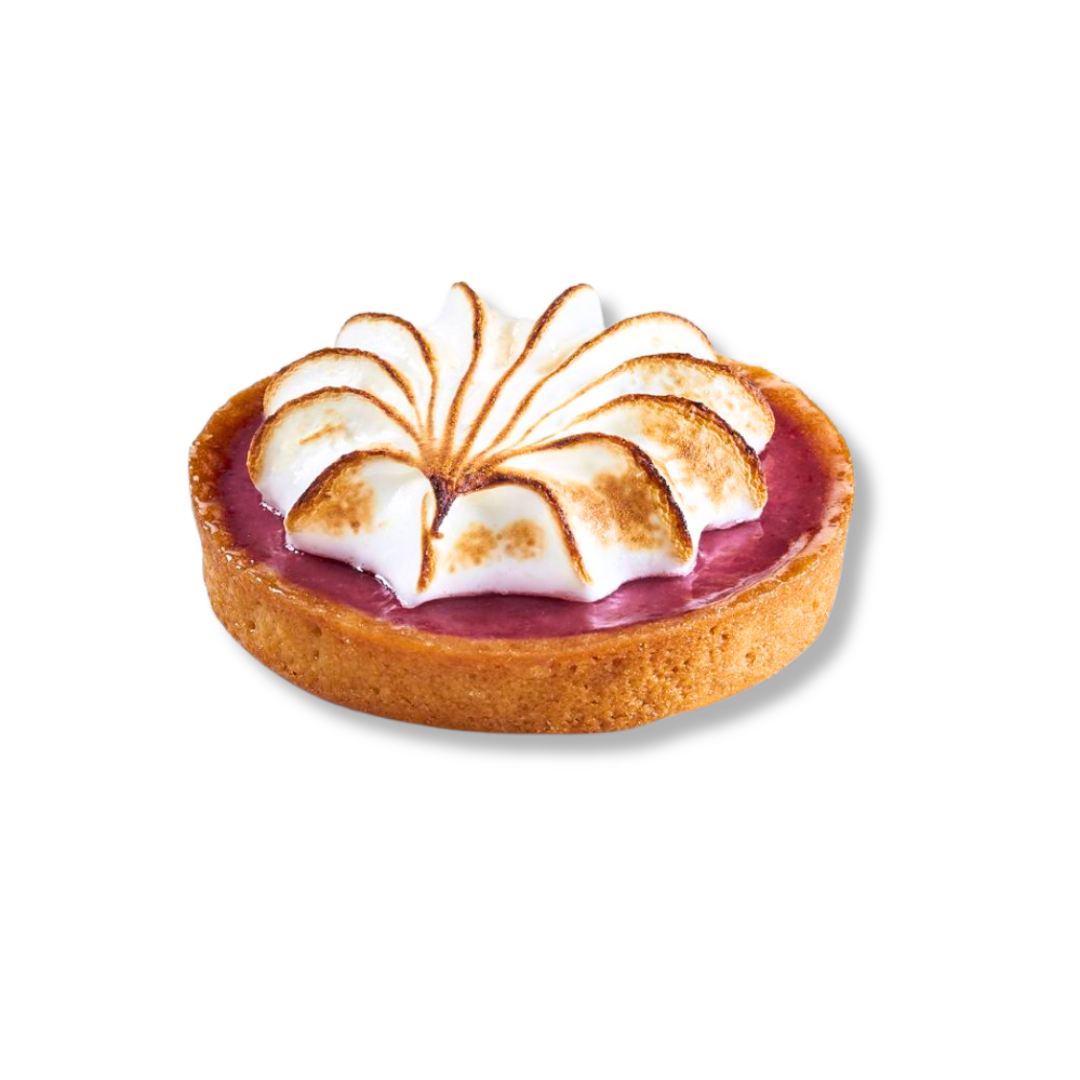Tartelette meringué aux fruits rouges, pâtisserie de 100gr Tartelette meringué aux fruits rouges, pâtisserie de 100gr