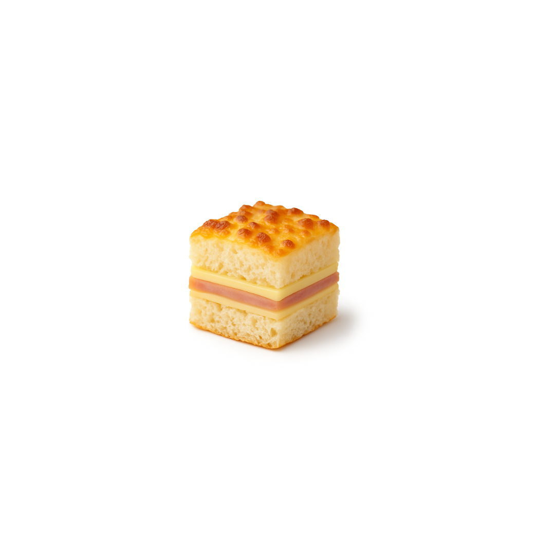 Mini croque monsieur garni de jambon et emmental