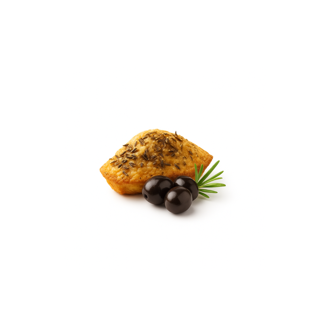 Petite bouchée d'une madeleine cuite