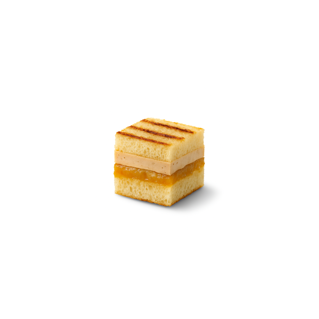 Mini brioche surgelée, de foie gras et de mangue