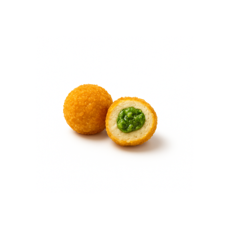 Mini mozzarella panée coeur pesto basilic 20gr