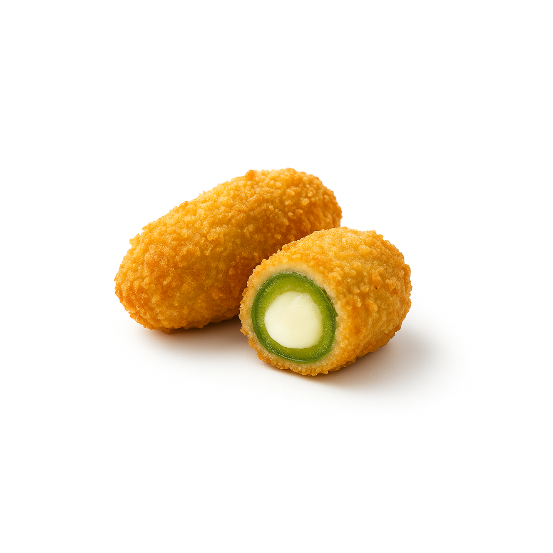 Jalapeños verts surgelés et panés, avec du fromage