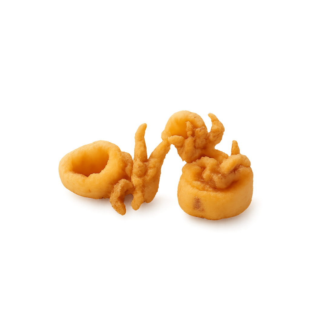 Calamars légèrement farinés et pré frits surgelés
