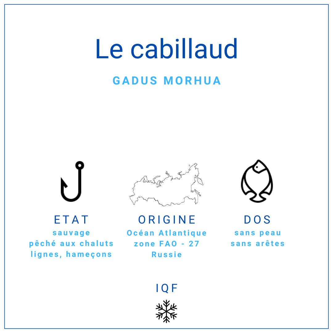 Dos de cabillaud sans peau et sans arêtes 180gr