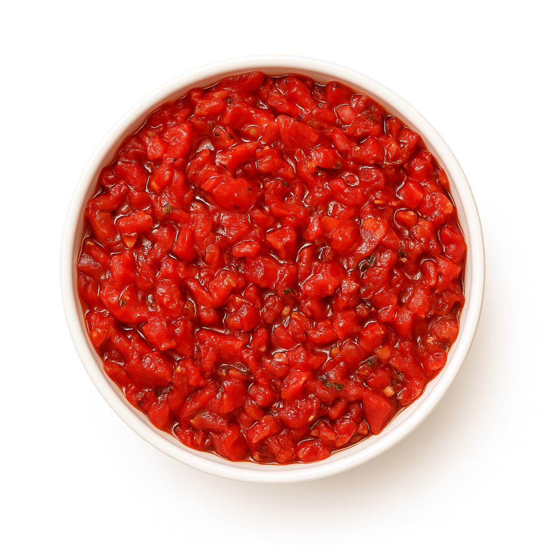 Tartare de concassé tomates mi-séchées au basilic