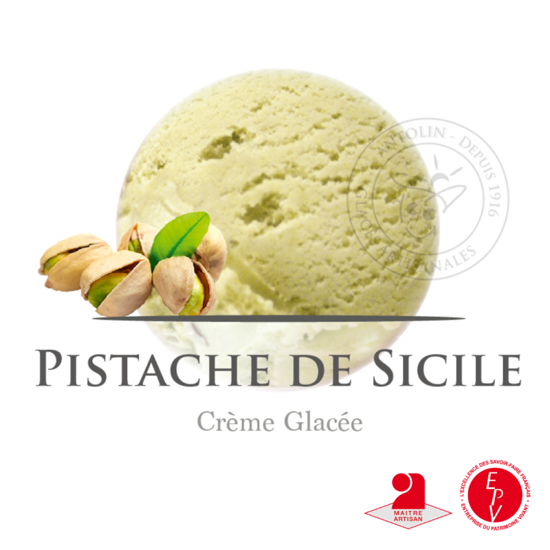 Bac crème glacée 2.5L : pistache brune de Sicile