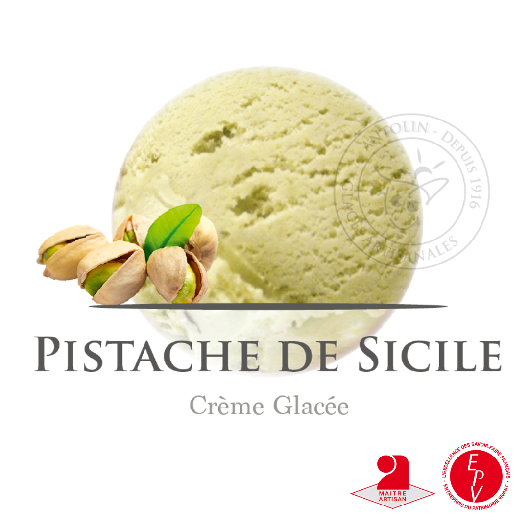 Bac crème glacée 2.5L : pistache brune de Sicile