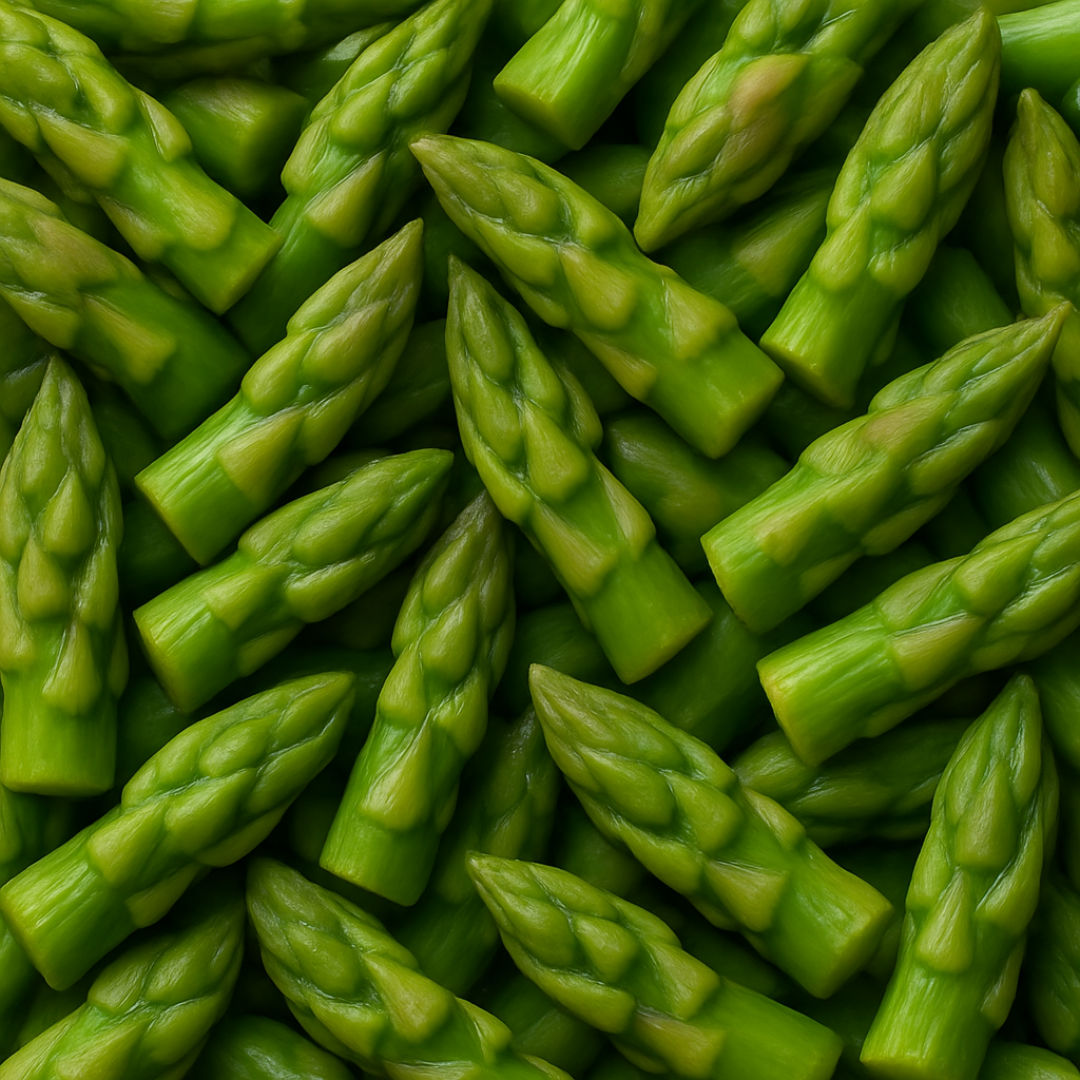 Pointes d'asperges vertes et entières surgelées