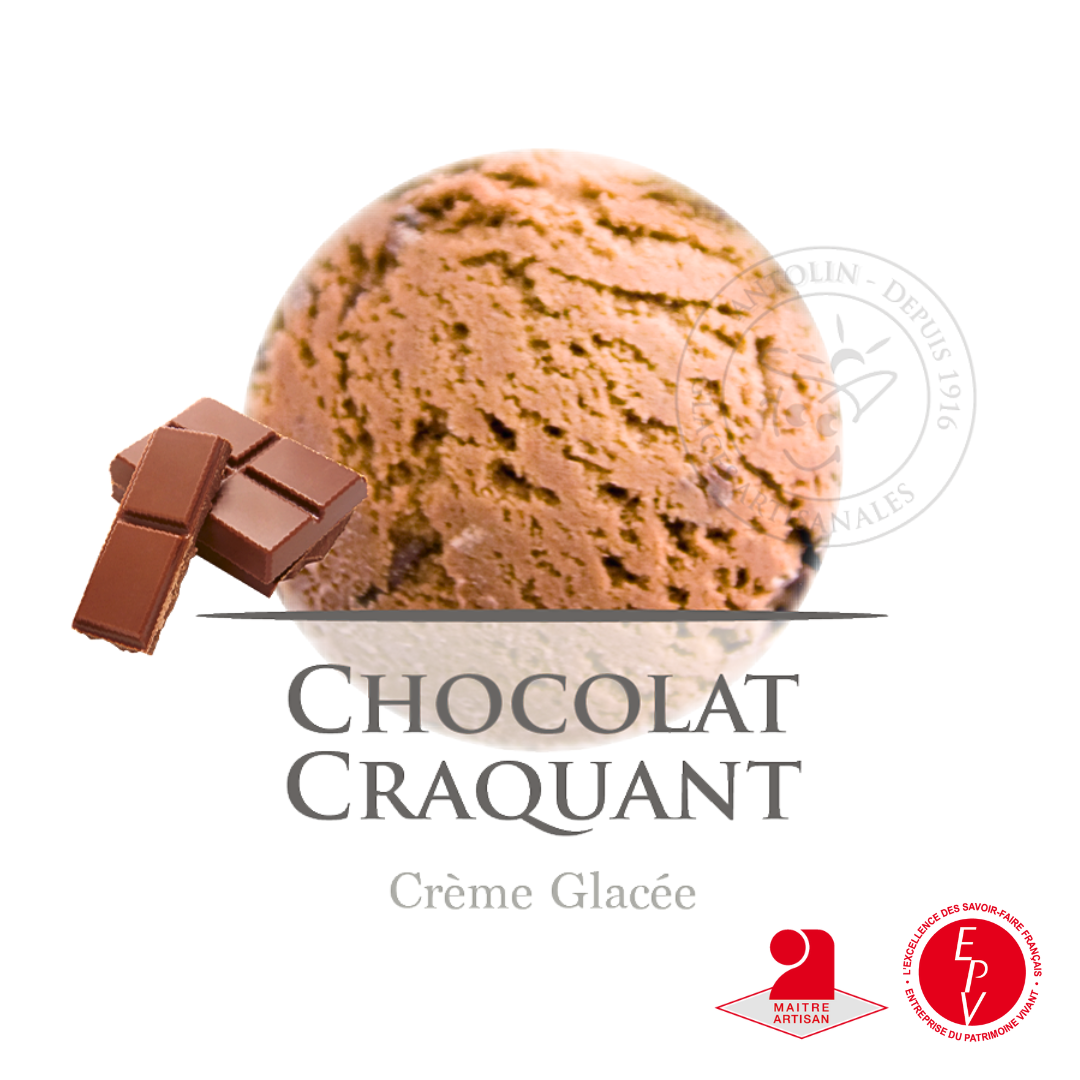 Crème glacée chocolat craquant - bac de 6L
