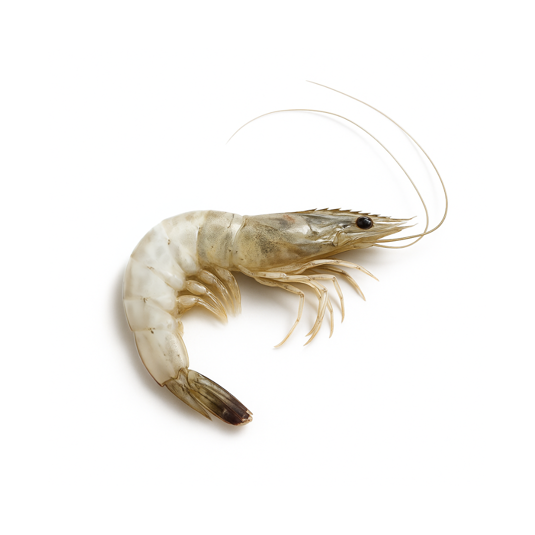 Gambas Vannamei partiellement décortiquées