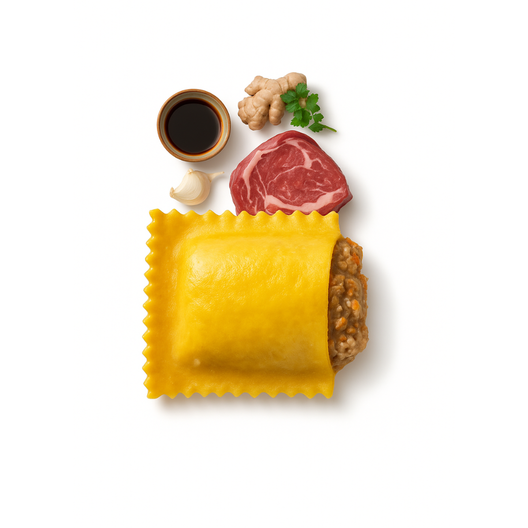 Raviole à la viande boeuf charolaise origine France