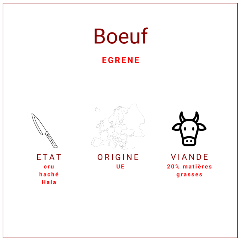 Viande hachée égrené 20%, sachet de 2.5kg