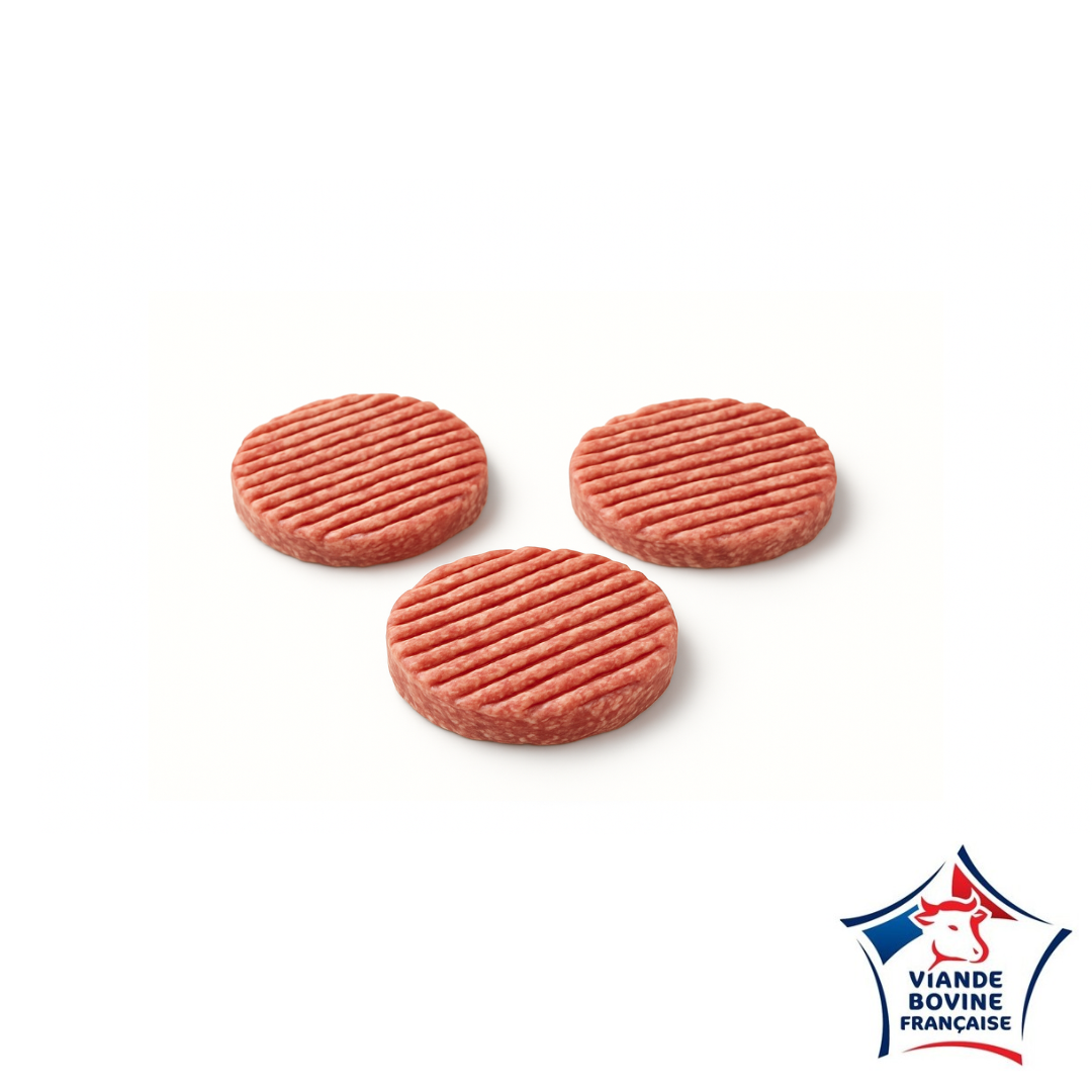Mini steak haché 100 % pur viande bovine surgelés