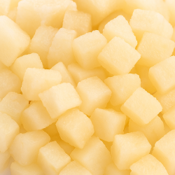 Brunoise de pommes, variété Morganduft et Granny Smith