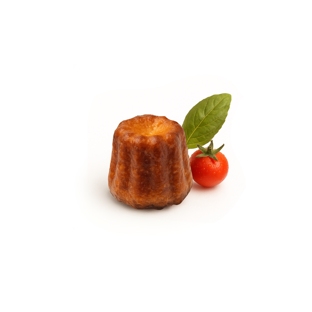 Mini canelé salé tomate et basilic, pièce de +/- 10gr