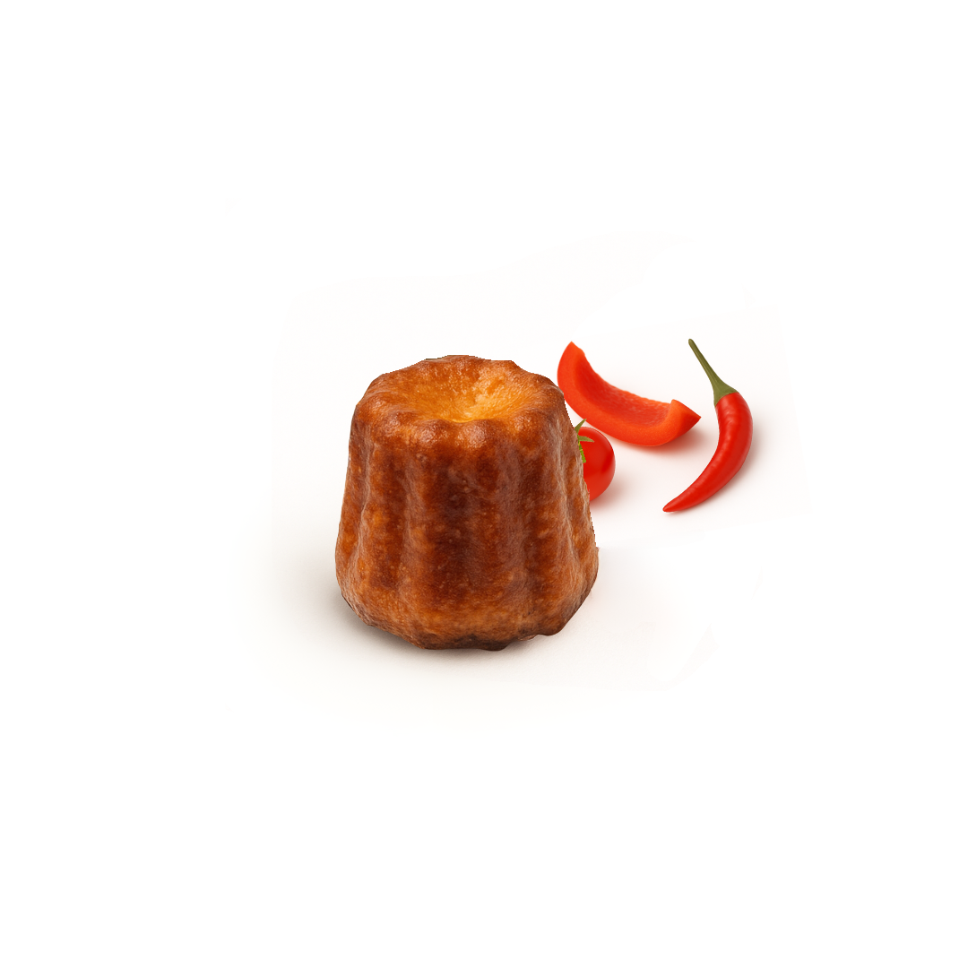 Mini canelé salé façon piperade, pièce de +/- 10gr