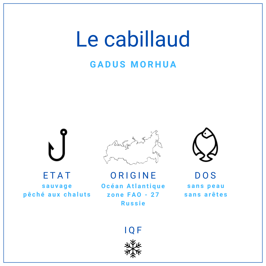 Dos de cabillaud certifié MSC sans peau 130gr