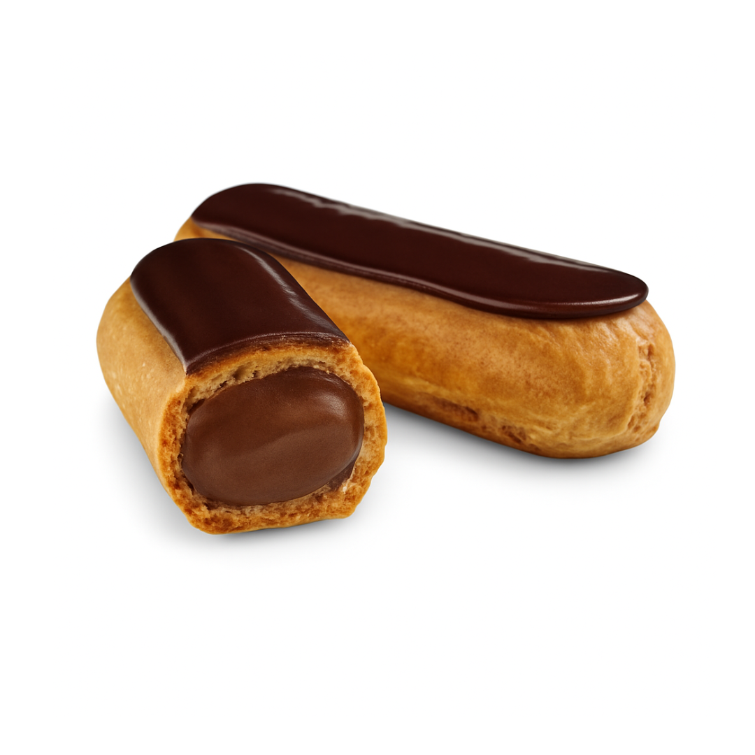 Eclair garni d'une crème pâtissière chocolat