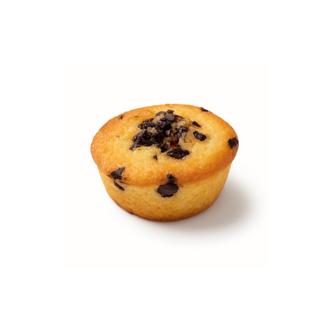 Cake financier aux pépites de chocolat, pièce de +/- 40gr Cake financier aux pépites de chocolat, pièce de +/- 40gr