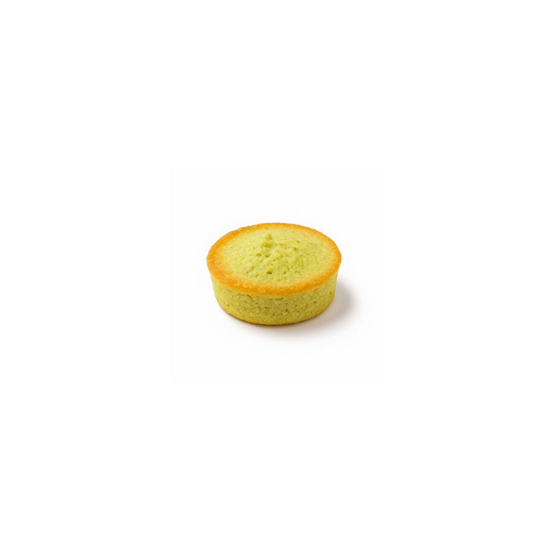 Bouchon financier pistache, petit four sucré de +/- 10gr Bouchon financier pistache, petit four sucré de +/- 10gr