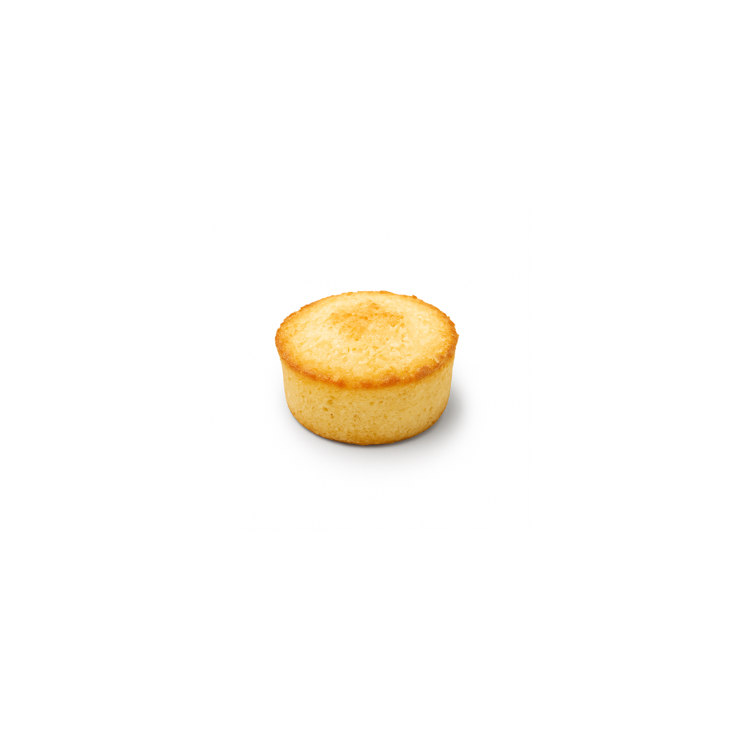 Bouchon financier noix coco, petit four sucré de +/- 10gr Bouchon financier noix coco, petit four sucré de +/- 10gr