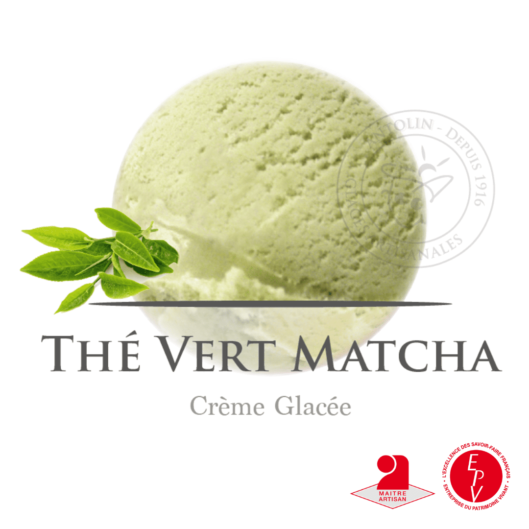Crème glacée artisanale au thé vert matcha - bac 2.5L