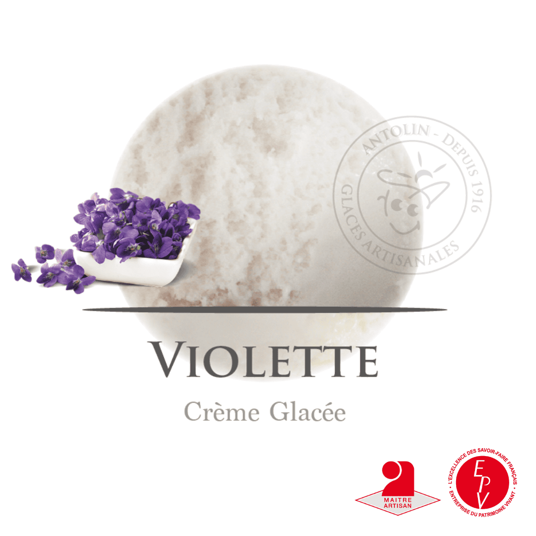 Crème glacée artisanale délicate violette - Bac de 2.5L