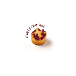 Bouchon framboise vanille, petit four sucré de +/- 10gr