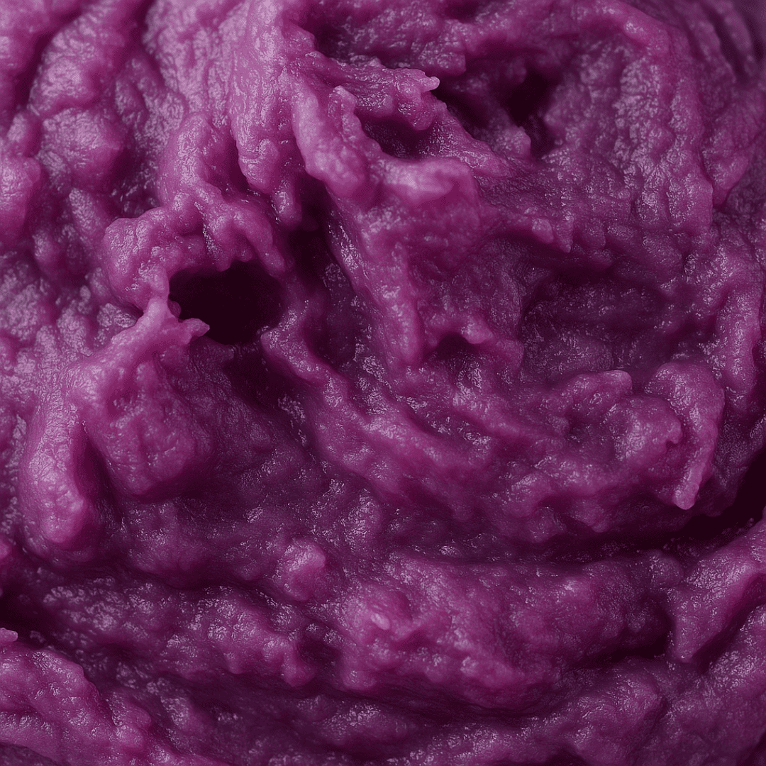 Ecrasé de pomme de terre Vitelotte en pelé
