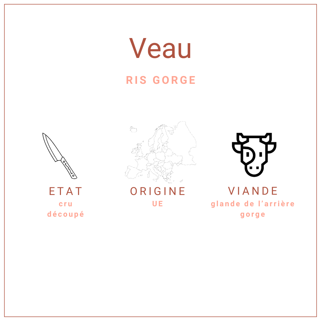 Ris de veau gorge surgelé +/- 350gr
