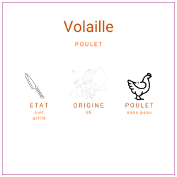 Filet poulet grillé surgelé sous vide 85gr