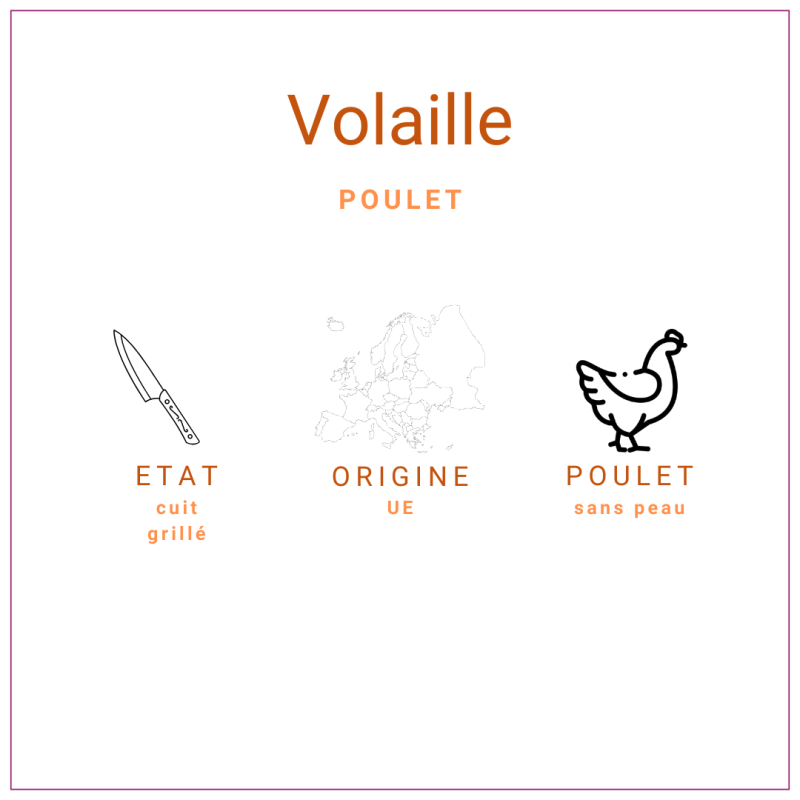 Filet poulet grillé surgelé sous vide 85gr