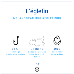 Dos d'églefin sans peau surgelé 180gr