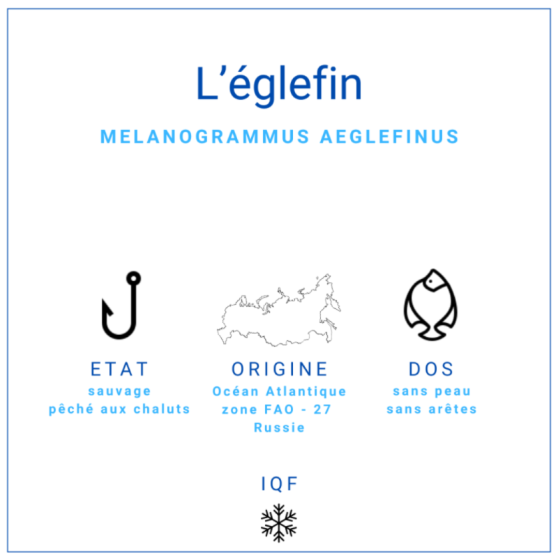Dos d'églefin sans peau surgelé 180gr