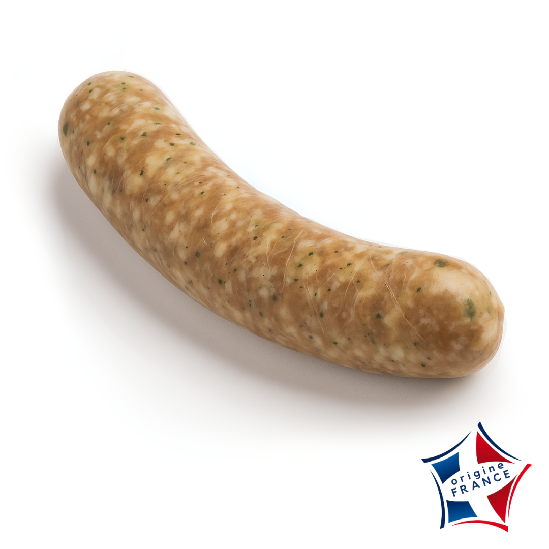 Saucisse de porc au muscadet surgelée 140gr