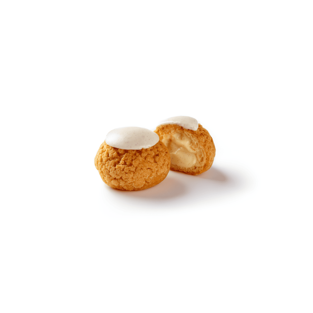 Mini choux craquelin vanille surgelé 18gr Mini choux craquelin vanille surgelé 18gr