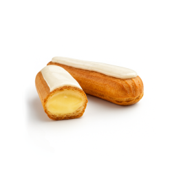 Eclair garni de crème pâtissière à la vanille