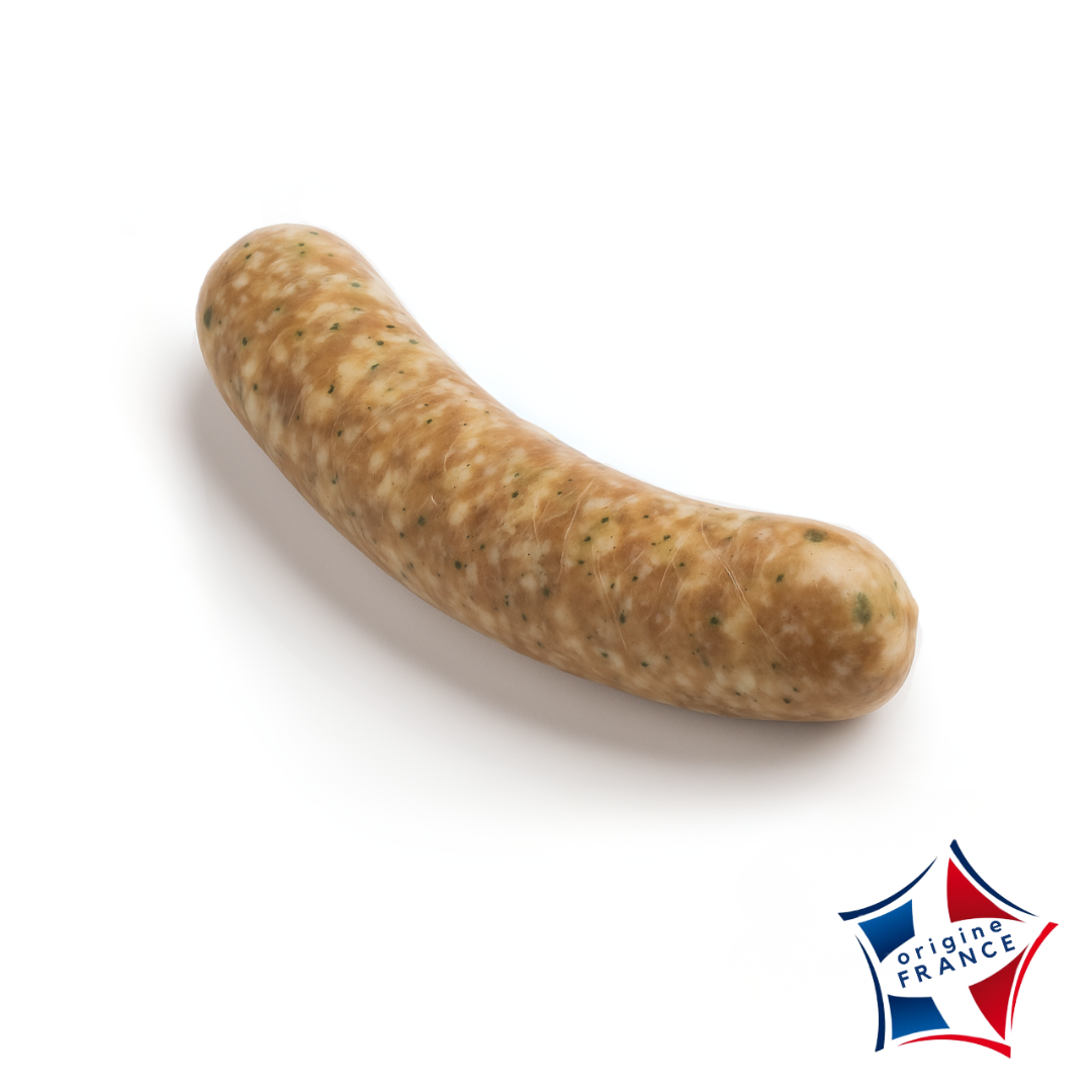 Saucisse de porc au muscadet surgelée 140gr