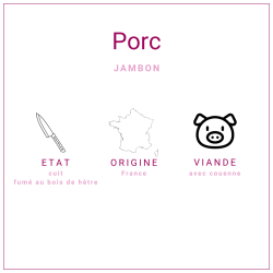 Tranches de jambon de porc français à griller 140gr