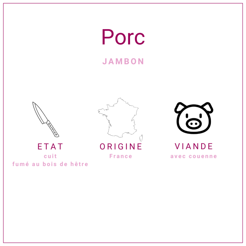 Tranches de jambon de porc français à griller 140gr