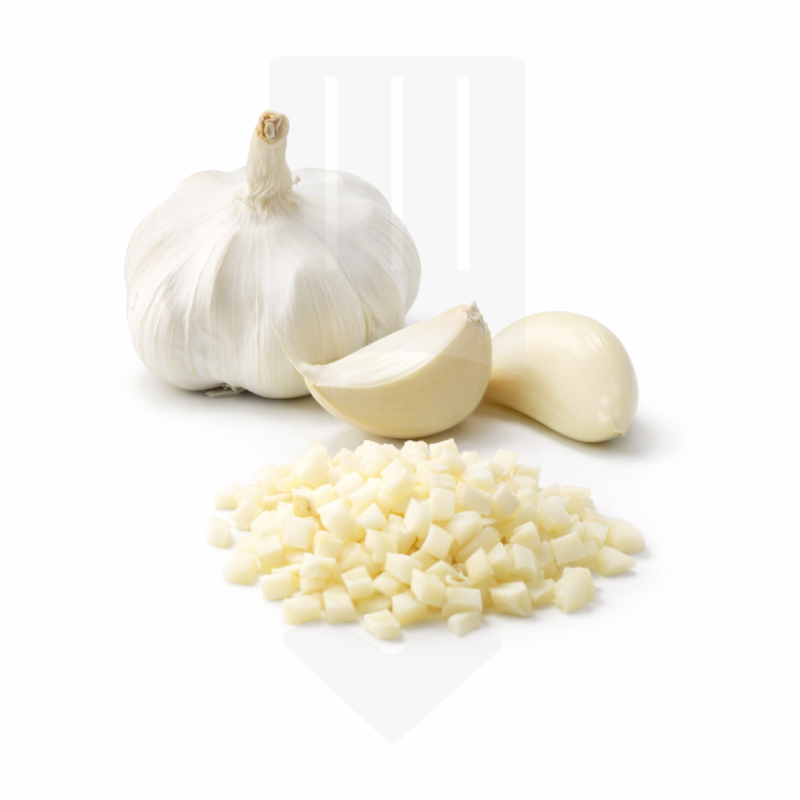 Cubes d'ails lavés, ciselés & surgelés IQF