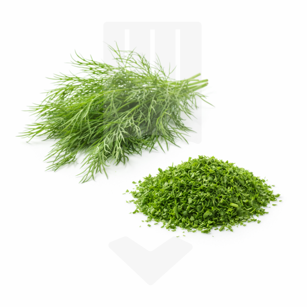 Aneth finement émincé IQF sous sachet ZIP