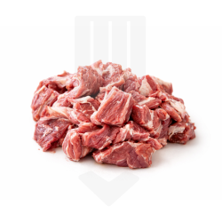 Sauté de viande de gigot d'agneau ovin dégraissé