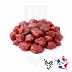 Viande de cerf surgelée et coupée à la main