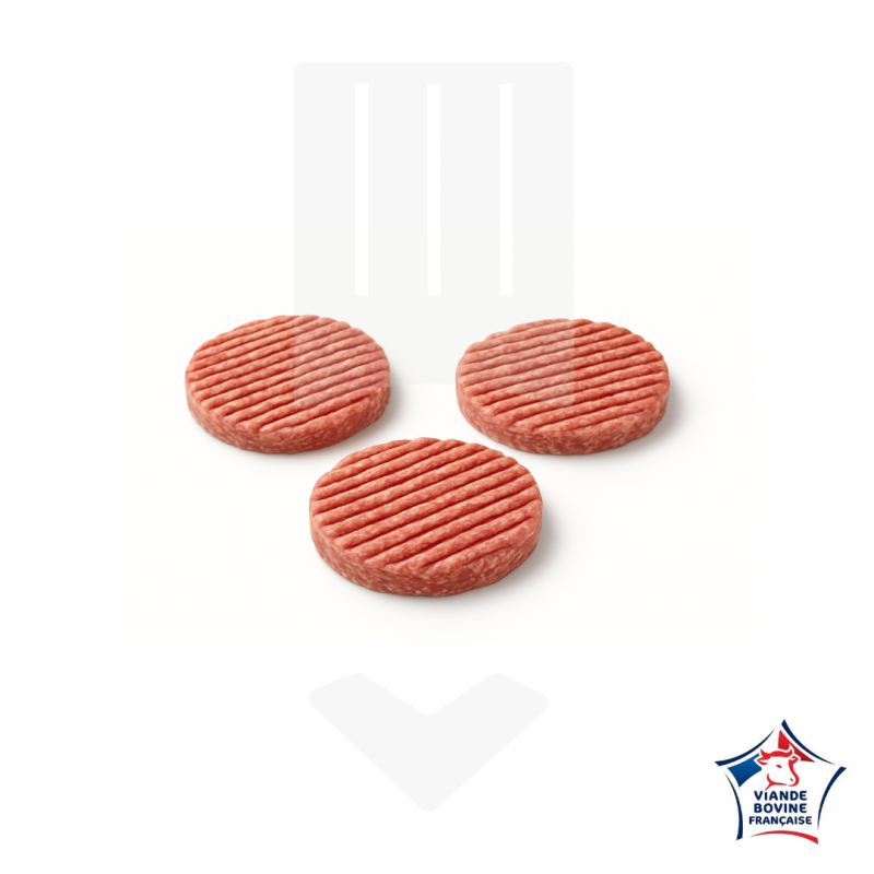 Mini steak haché 100 % pur viande bovine surgelés