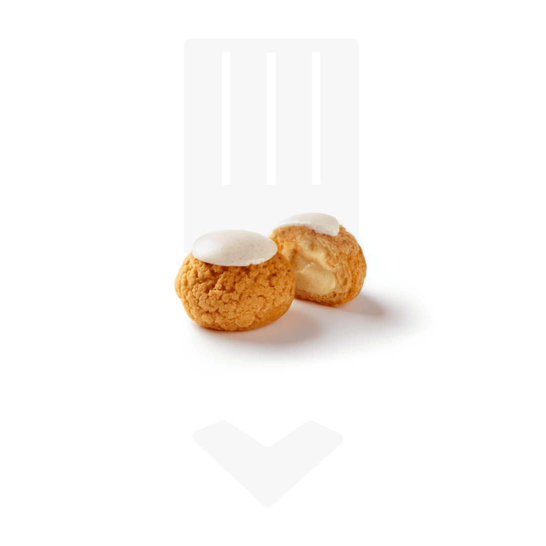 Mini choux craquelin vanille surgelé 18gr