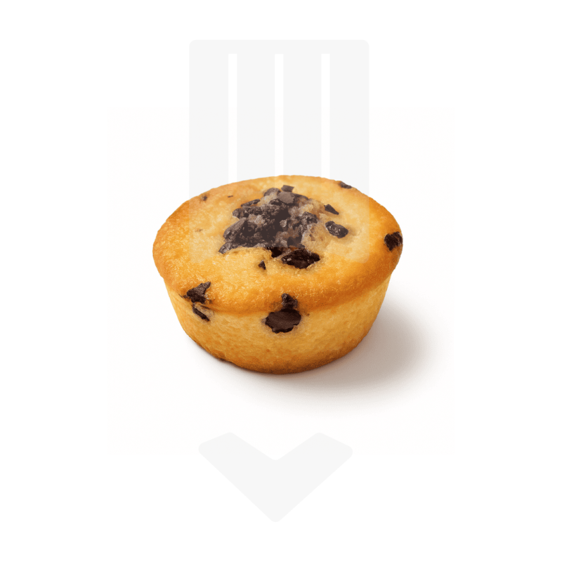 Cake financier aux pépites de chocolat, pièce de +/- 40gr