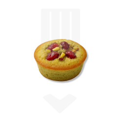 Cake financier pistaches et griottes, pièce de +/- 40gr