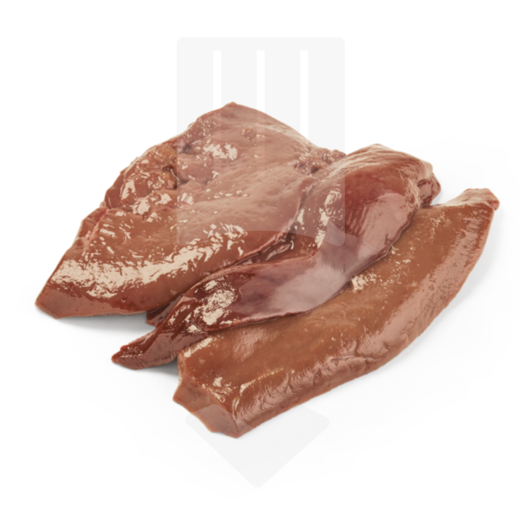 Foie de veau blond coupé tranché surgelé IQF d'UE